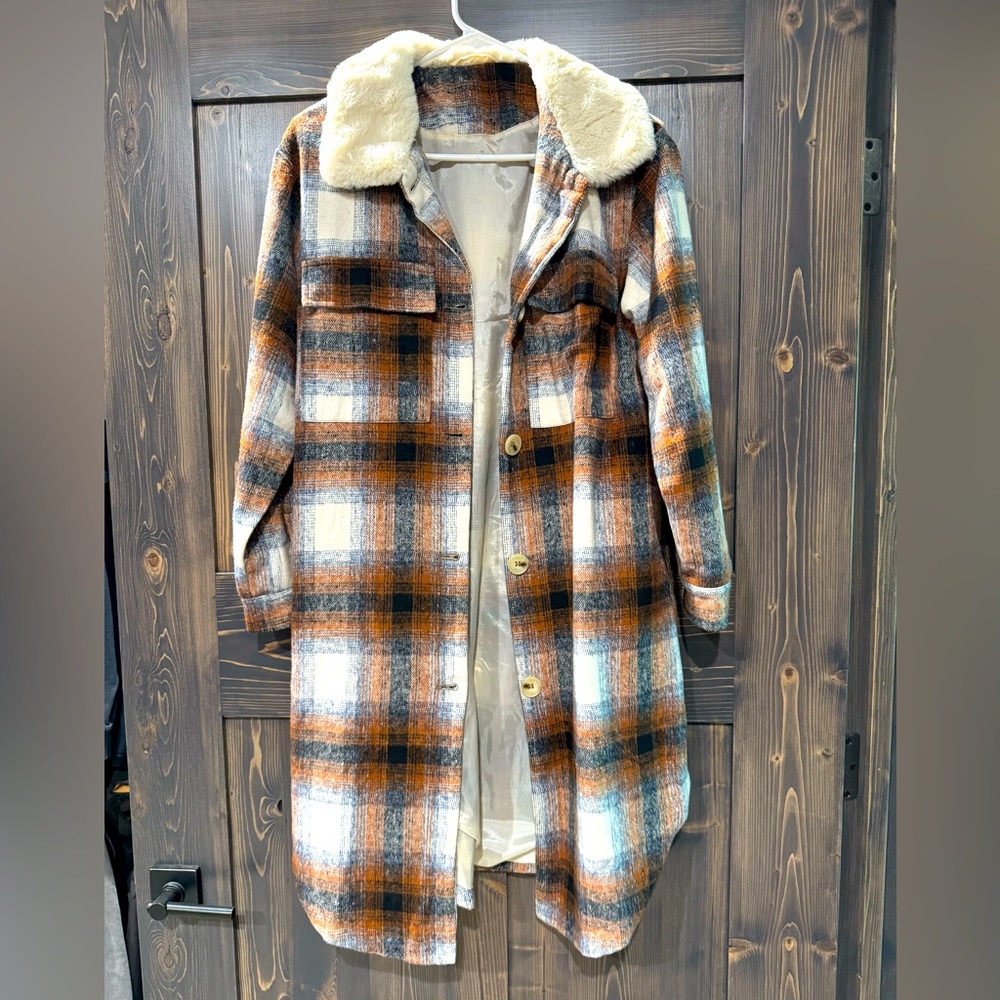 Unbranded, flannel coat.